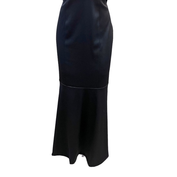 Le Chateau Black Satin Mermaid Gown Size Medium Party Dress Black Tie Wedding - Picture 4 of 6
